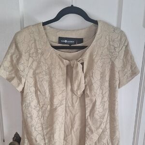 Sag Harbor Cream Two Piece Floral Tie-Front  Dress